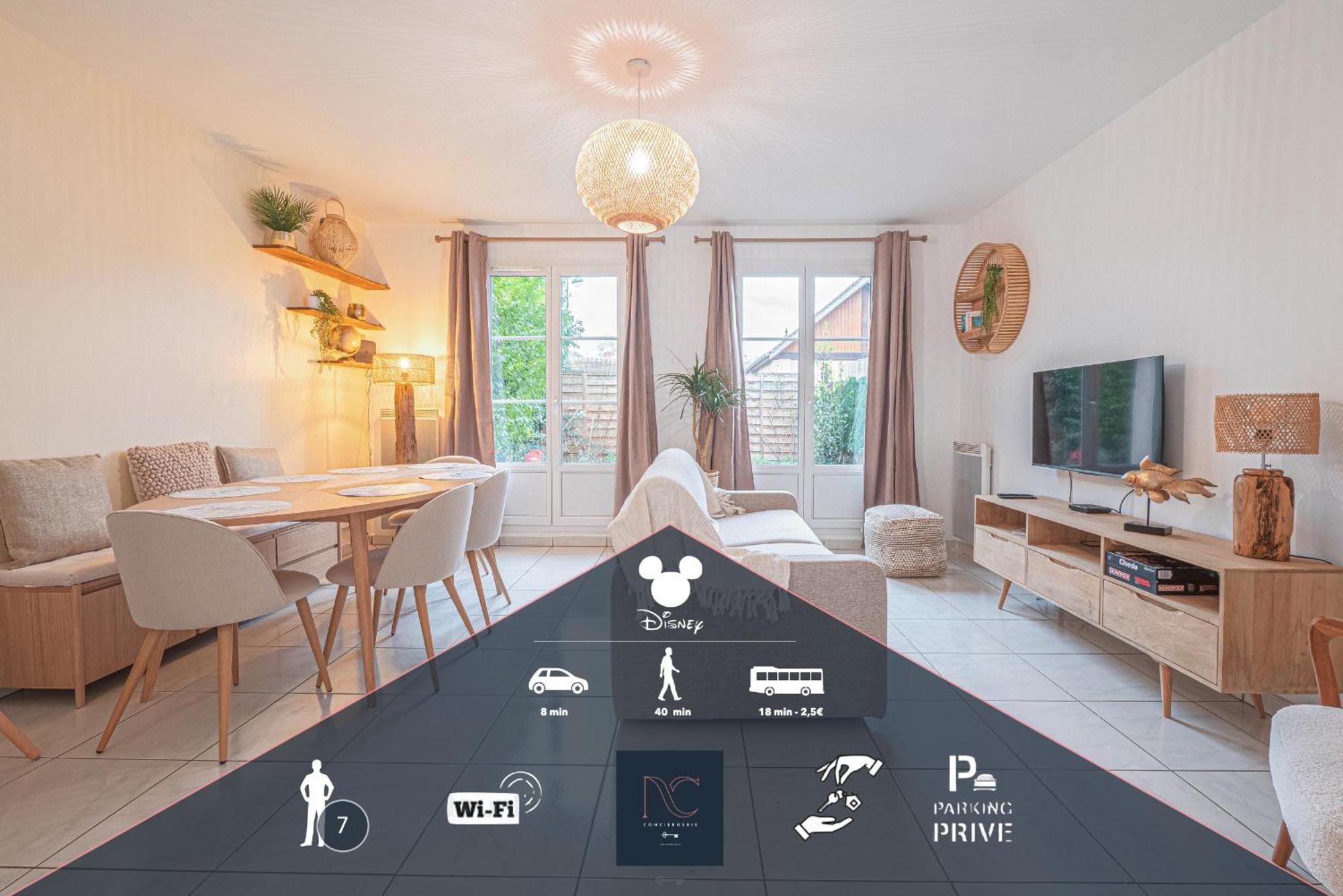 *Disneyland-Paris* 7Pers, Wifi, Parking Bailly-Romainvilliers Bagian luar foto